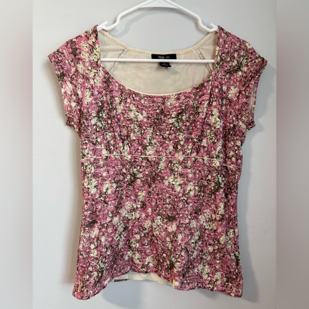 Pink Floral Style & Co Top